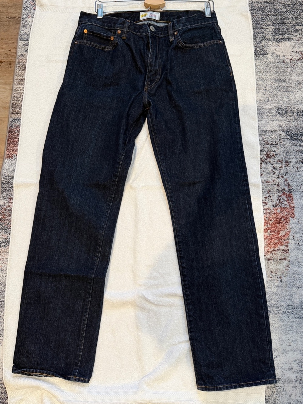 GAP Men’s relaxed Straight Jeans in Deep Indigo 32x32
